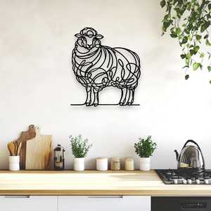 Line Art Sheep Décor