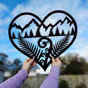 Mountain Fern Heart Decor
