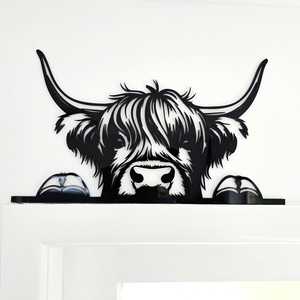 Animals: Peeking Highland Cow Wall Art