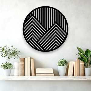 Mountains: Geometric Circle Mountain Wall Art