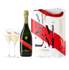G.H Mumm Grand Cordon Champagne 750ml & 2 Flutes Gift Pack