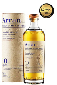 Spirits Iwsc Gold 2025: Arran 10YO  Non-Chill Filtered Single Malt 700ml