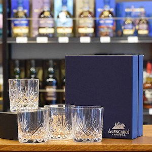 Whisky Glasses: Glencairn 'Skye' Cut Crystal Tumbler x 4 set