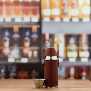 Chestnut Leather 8oz Hunter Flask