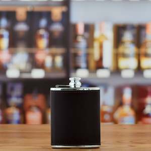 Whisky Hip Flasks: Burgundy Leather 6oz Hip Flask