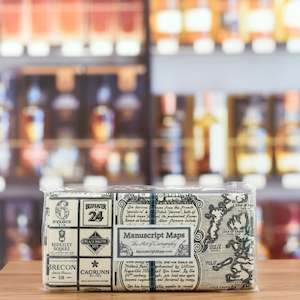 Whisky Books: Manuscript Gin Map Tea Towel