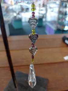 Home Decor Decals: Green and Purple Point Sun Catcher