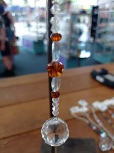 Home Decor Decals: Gold Flower small ball Sun Catcher