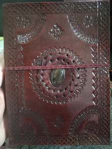 Journals Books: Leather Journal- Labradorite Gem