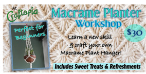 Workshops Events: Macrame Hanging Planter WORKSHOP