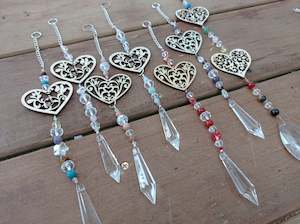 Prism Sun Catchers: Wooden Heart Sun Catchers