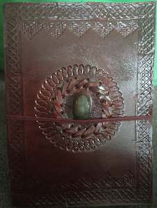 Journals Books: Leather Journal- Medium Labradorite Gem