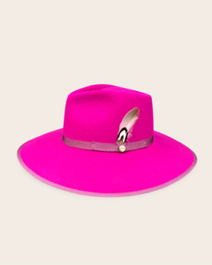 Hats: Canterbury Peony Pink / Wide brim Fedora Hat