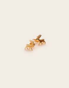 Hunter Gatherer Stag Studs Gold Plated