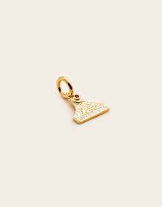Heritage Floral Cattle Tag Pendant Medium Gold Plated