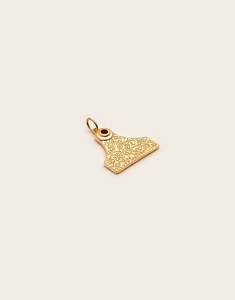 Heritage Floral Cattle Tag Pendant Large Gold Plated