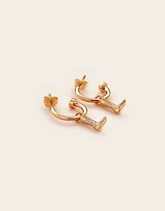 Gold: Trailblazer Dainty Boot Hoops Gold Plated