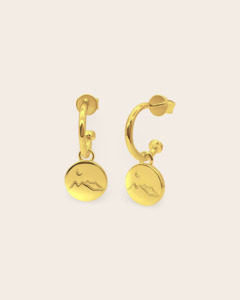 Good As Gold: Starkeeper Moon Mountains Hoops Gold Plated