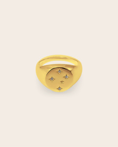 Good As Gold: Starkeeper Southern Cross Signet Ring Gold Plated