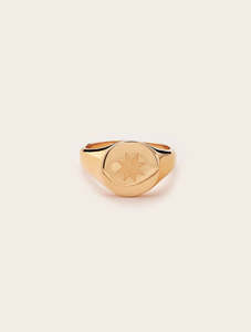 Good As Gold: Starkeeper Bright Star Signet Ring Gold Plated