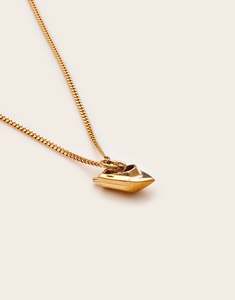 Heritage Jet Boat Charm Necklace Gold Plated