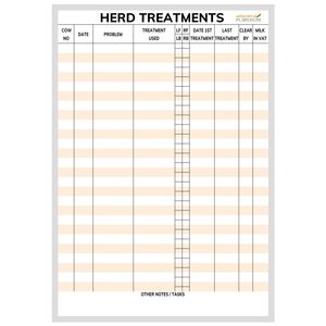 Products: Herd Treatment Board whiteboard - 26 Cows - 1000x700mm - Whiteboards NZ