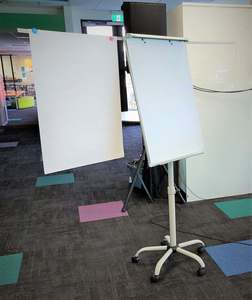 Porcelain Flipchart Easel with Arms on Castor Base - Whiteboards NZ