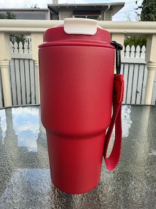 590ML Travel Insulated Coffee Cup Stainless Steel Double Wall Red