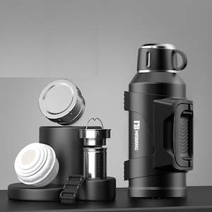 Travel Bottles: 3L Insulated Water Bottle Stainless Steel Travel Jug Black