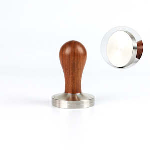 51MM Coffee Tamper Flat Base with Red Rosewood Wooden Handle