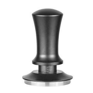 58mm Spring Coffee Tamper with Adjustable Height Scale Black