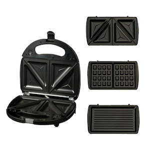 Multi-Function Sandwich Press 3-in-1 750W Black