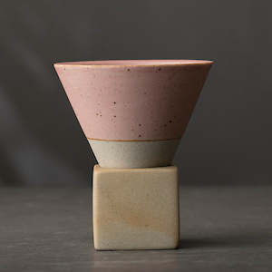 Coffee Cups: Pink Cone Type Ceramic Coffee Cup -- 150ML