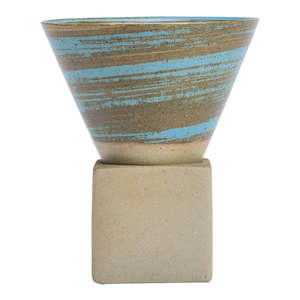 Coffee Cups: Blue Cone Type Ceramic Coffee Cup -- 150ML