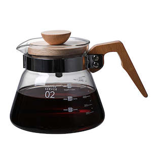 Coffee Server Pots: 600ML Glass Range Serve with Wooden Handle