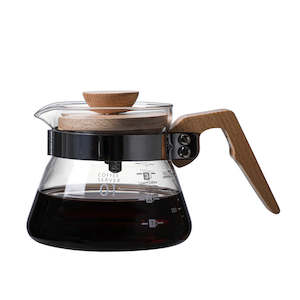 Coffee Server Pots: 400ML Glass Range Serve with Wooden Handle