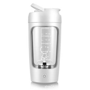 Travel Essentials: Portable Electric Stirring Cup Protein Shaker Cup with Scale White 650ML