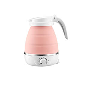Foldable Hot Water Kettle Temperature Control 600ml Pink