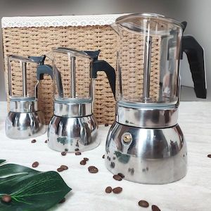 Glass Top Moka Pot with Stainless Steel Base 450ML