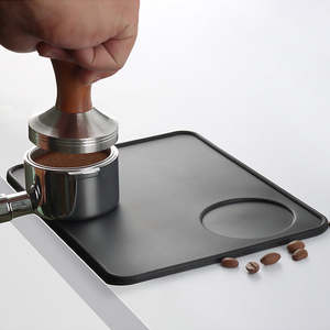 Black Flat Silicone Coffee Tamping Mat