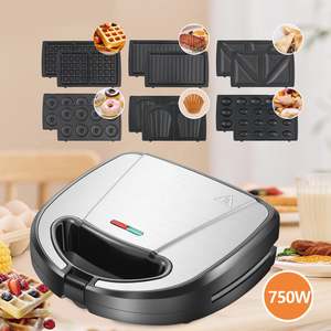 Multi-Function Sandwich Press 6-in-1 Silver
