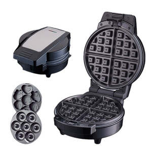 Multi-Function Snack Maker 3-in-1: Waffle, Donut & Cartoon Cake Plates