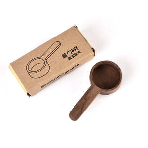 Espresso Accessories: Wooden Coffee Scoop with Short Handle – 8G Walnut