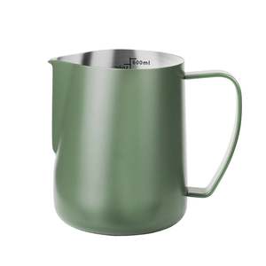 Milk Jug: 600ML Stainless Steel Milk Frothing Jug – Green with Measurement Marks