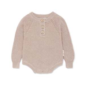 Sale: Knit Romper | Mushroom Fleck