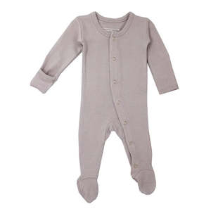 Loved Baby: Organic Snap Footie | Light Grey