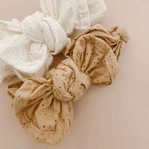 Mae Rae: Topknot | Broderie Fabric | Mustard