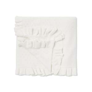 Organic Cotton Ruffle Knit Blanket | Ivory