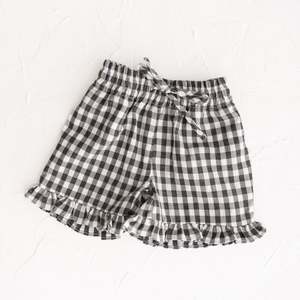 Cinnamon Baby | Black Gingham Frill Shorts