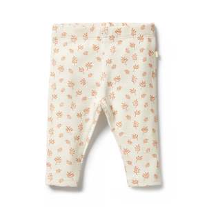 Bottoms 1: Organic Cotton Waffle Legging | Winter Bloom
